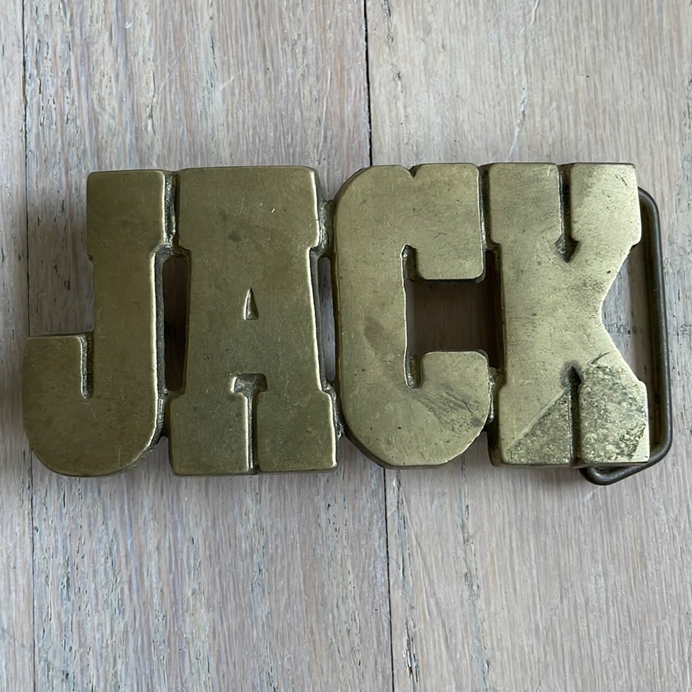 Vintage Solid Brass Belt Buckle Jack 1978 Baron Buckle | 70s Style